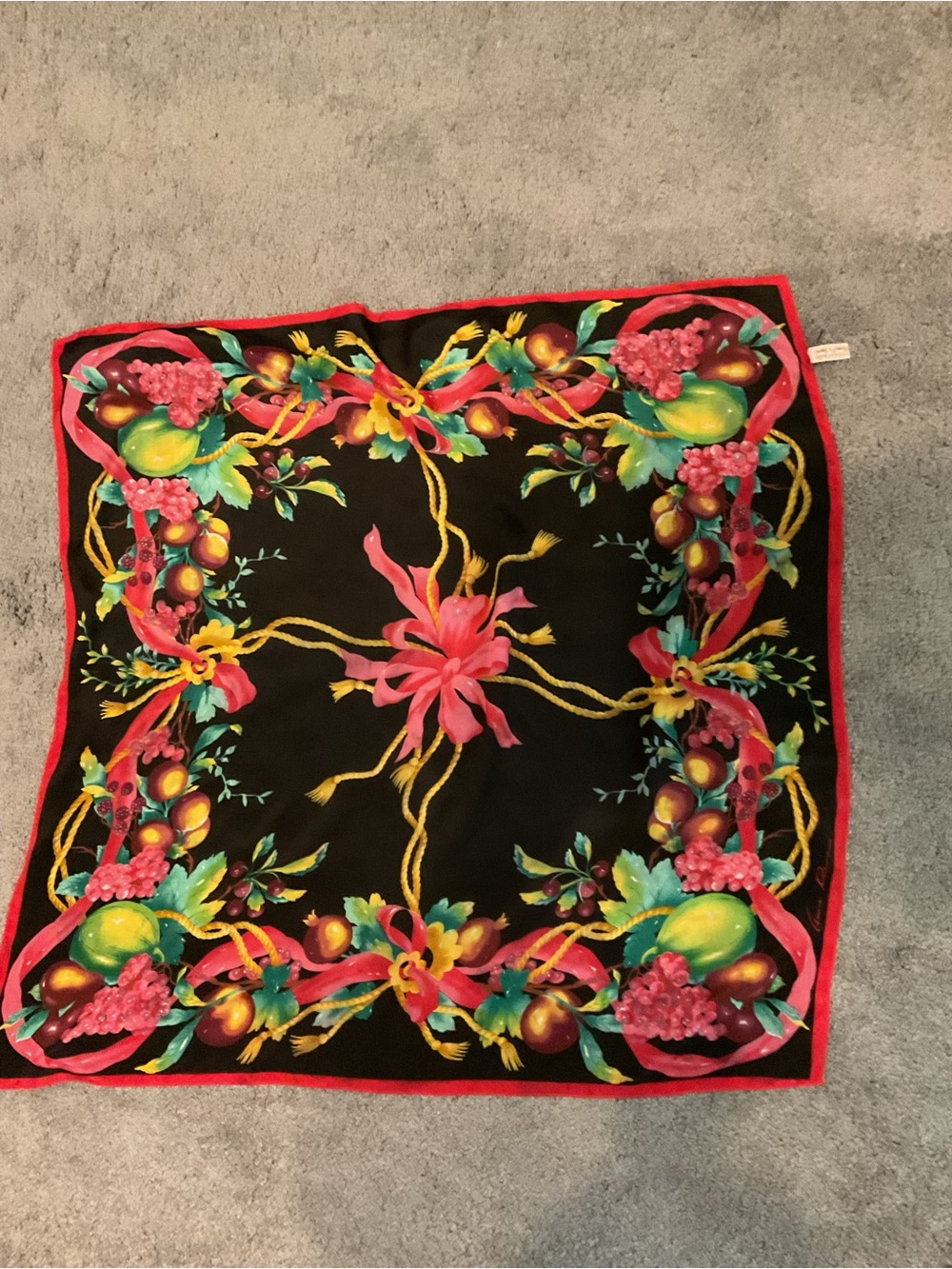 Vintage Floral Silk Scarf